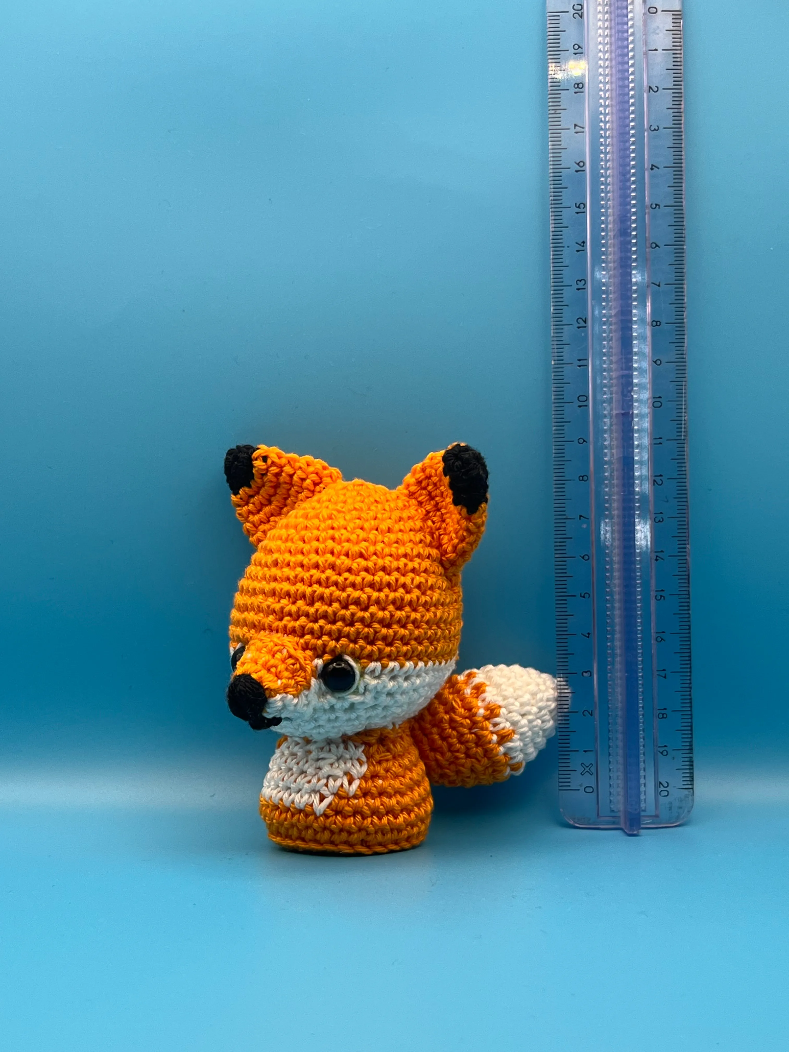Alternate view showing the fox’s pointed ears and dark paws