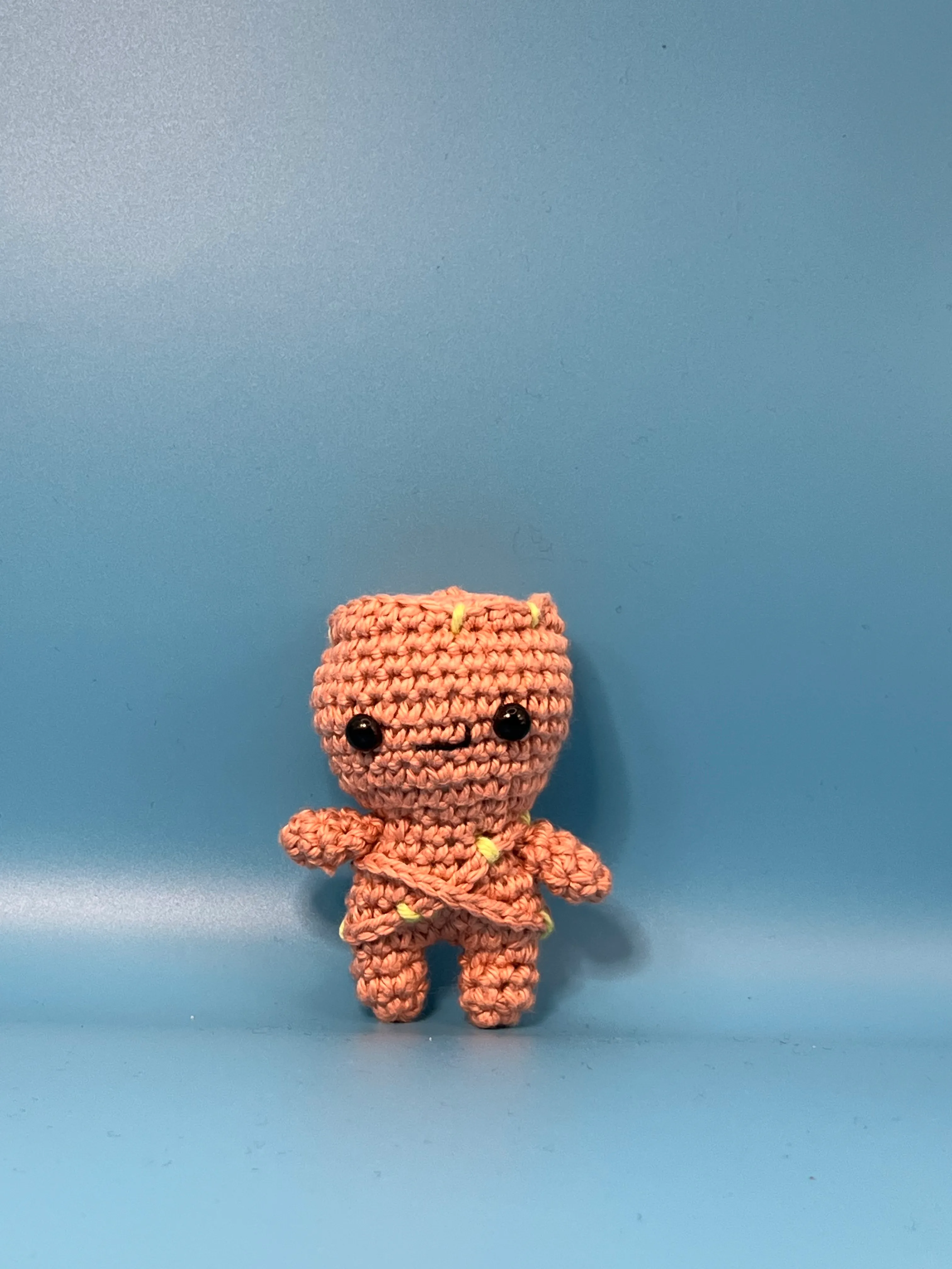 Alternate view showing Groot’s textured brown crochet body