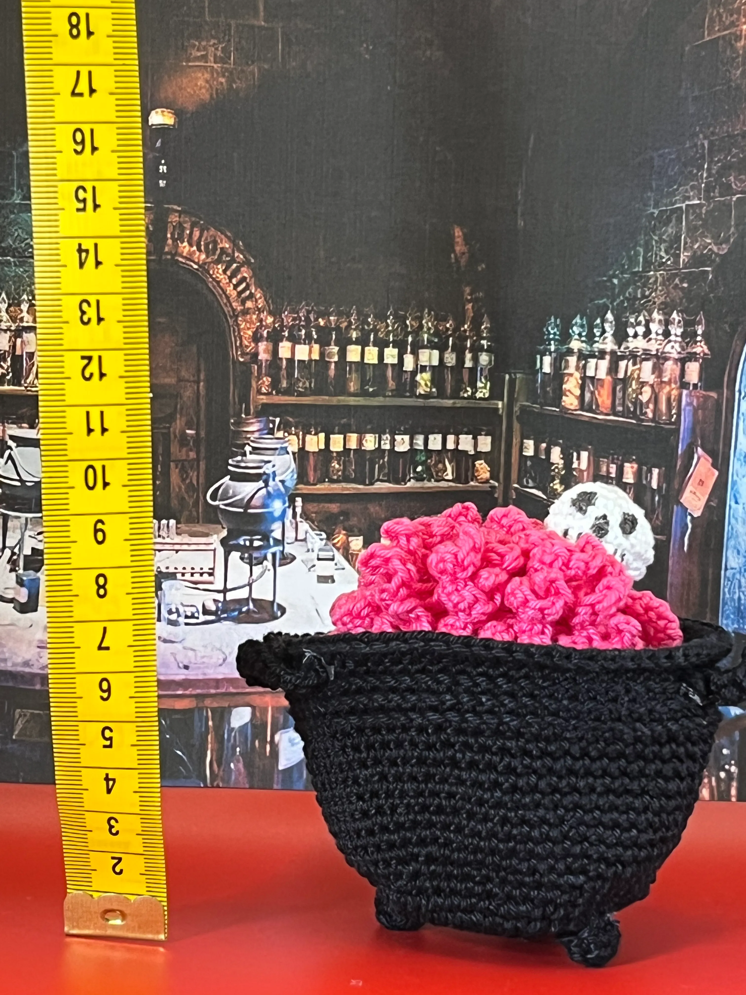 Cauldron side of the reversible amigurumi